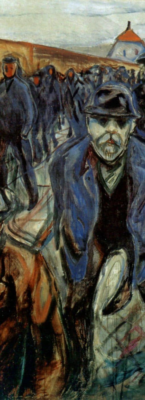 Arbeiter in einem Gemälde von Edward Munch, Ausschnitt